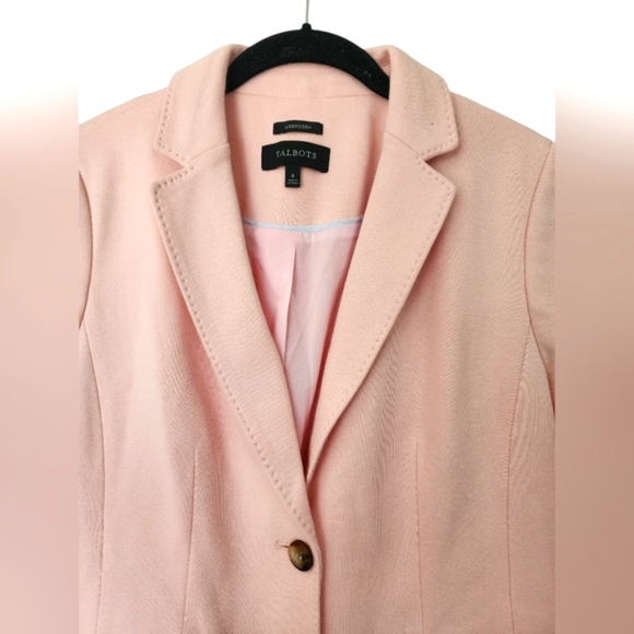 TALBOTS Aberdeen Knit Blazer - Piqué Knit, blush pink, size 8 - Picture 3 of 8